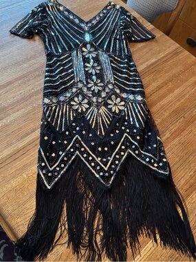 1920s Style Flapper Dress Gatsby Era for Women Roaring 20's Size Medium